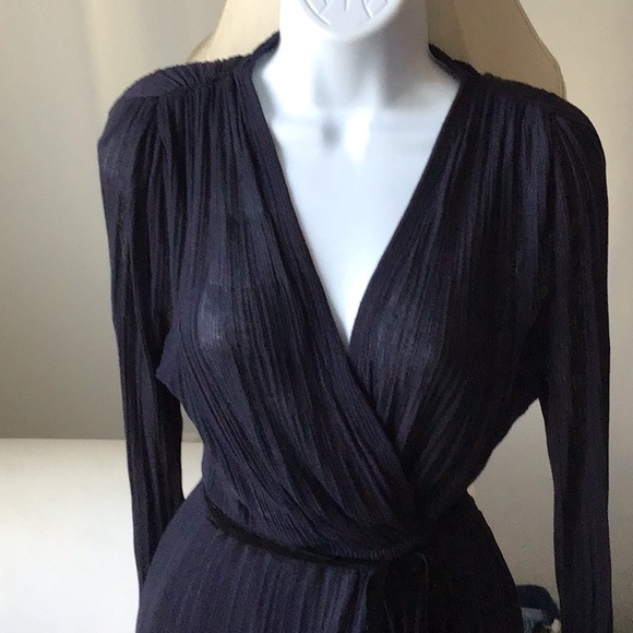 ZARA Knit Wrap-around Maxi Dress with Self-tie Belt - S - NWTags - Picture 3 of 11